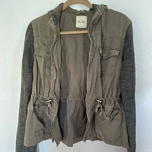 army green hoodie/ cargo jacket